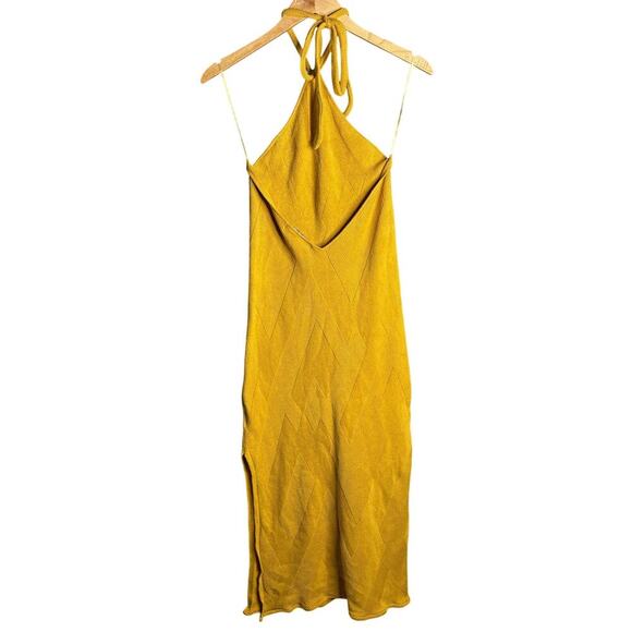 Free People Kristy Sweater Midi Dress Fade Yellow Size M - Picture 5 of 7